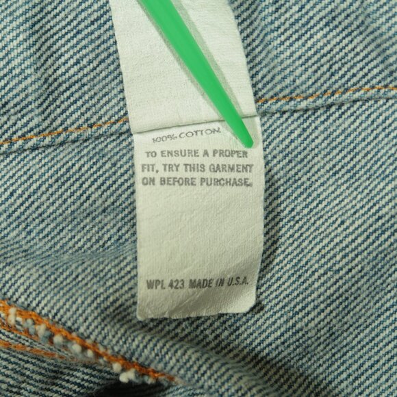 Vintage Levis Type 3 Trucker Jacket Mens 42 Blue Denim 1980s - Picture 8 of 9